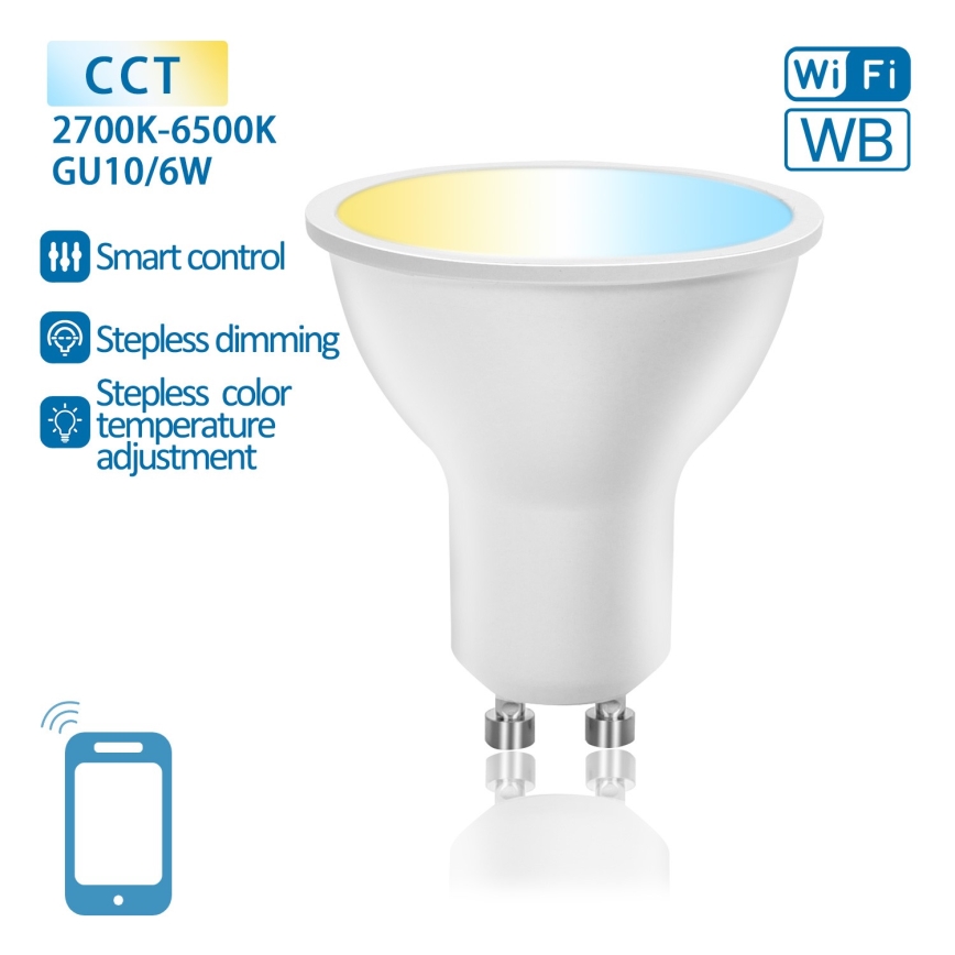 LED Prigušiva sijalica GU10/6W/230V 2700-6500K Wi-Fi - Aigostar