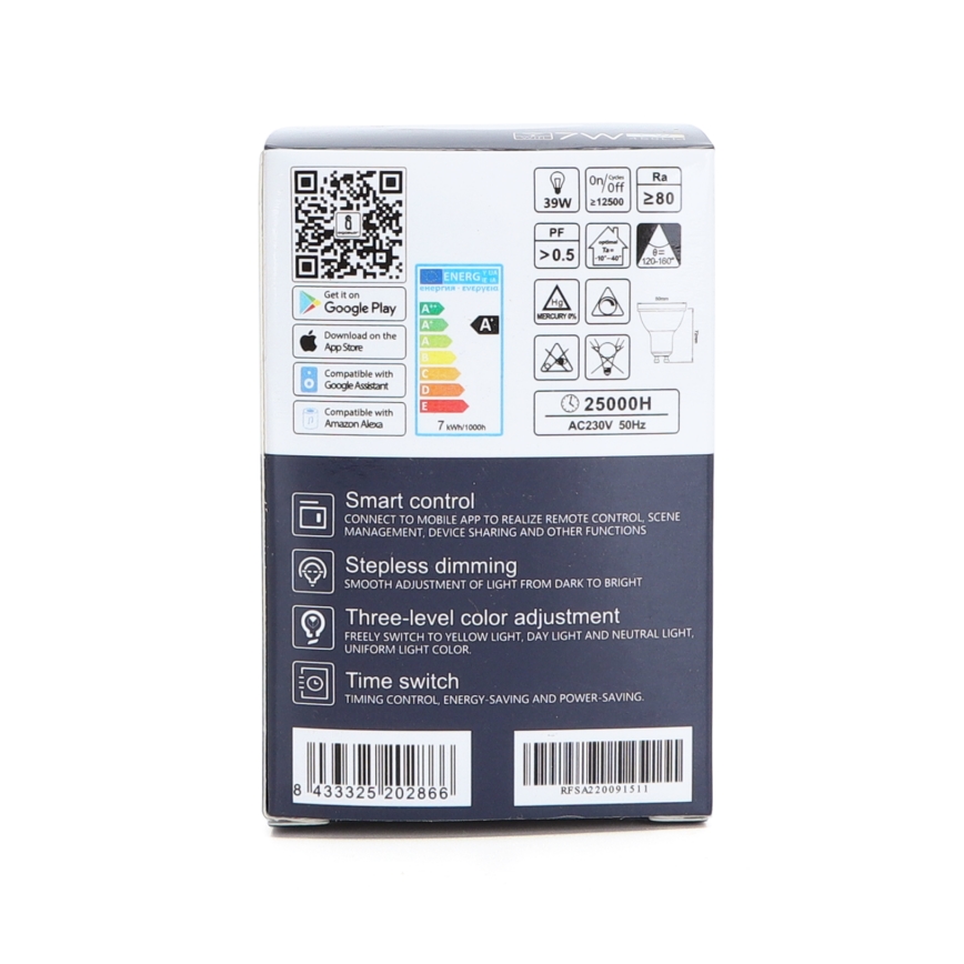 LED Prigušiva sijalica GU10/7W/230V 3000-6500K Wi-Fi - Aigostar