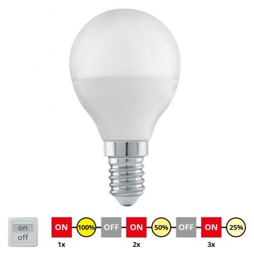 LED Prigušiva sijalica P45 E14/6W/230V 3000K - STEPDIMMING - Eglo 54835