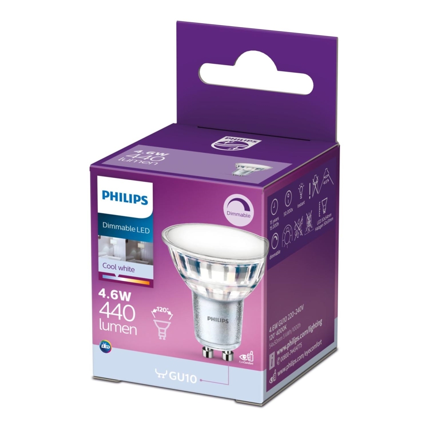 LED Prigušiva sijalica Philips GU10/4,6W/230V 4000K
