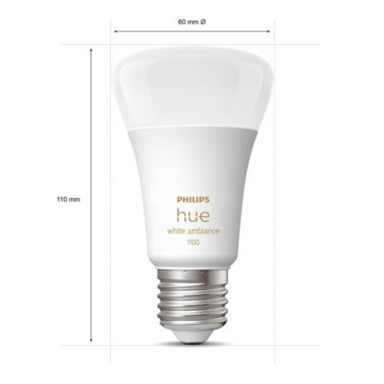 LED prigušiva sijalica Philips Hue WHITE AMBIANCE E27/8W/230V 2200-6500K