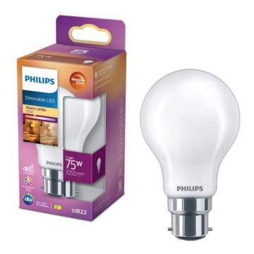 LED Prigušiva sijalica Philips Warm Glow A60 B22/7,2W/230V 2200-2700K CRI 90