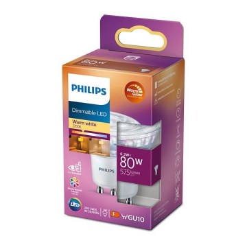 LED prigušiva sijalica Philips Warm Glow GU10/6,2W/230V 2200-2700K CRI 90