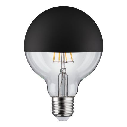 LED prigušiva sijalica sa ogledalnim vrhom GLOBE G95 E27/6,5W/230V 2700K crna - Paulmann 28676