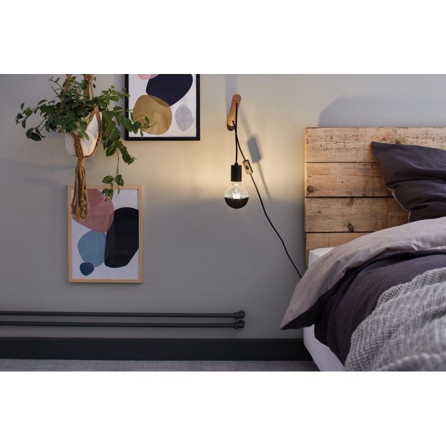 LED Prigušiva sijalica sa ogledalom na vrhu GLOBE G95 E27/6,5W/230V 2700K crno - Paulmann 28676