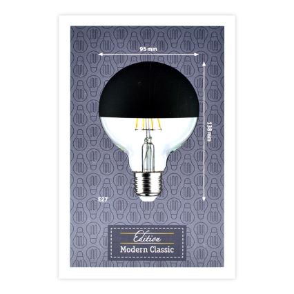 LED Prigušiva sijalica sa ogledalom na vrhu GLOBE G95 E27/6,5W/230V 2700K crno - Paulmann 28676