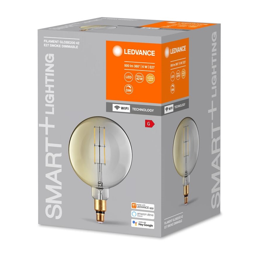 LED Prigušiva sijalica SMART+ GLOBE G200 E27/6W/230V 2500K Wi-Fi - Ledvance