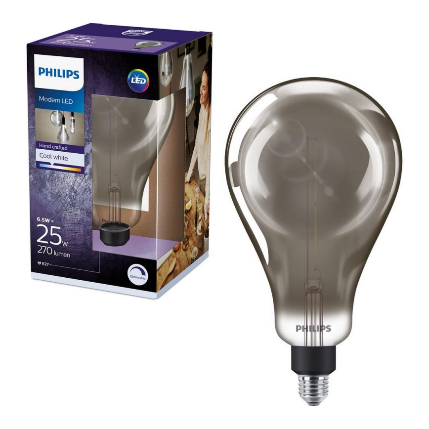 LED Prigušiva sijalica SMOKY VINTAGE Philips A160 E27/6,5W/230V 4000K