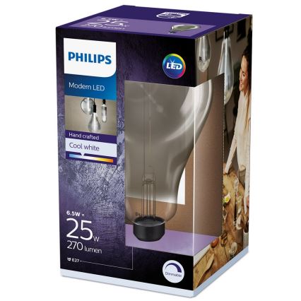 LED Prigušiva sijalica SMOKY VINTAGE Philips A160 E27/6,5W/230V 4000K