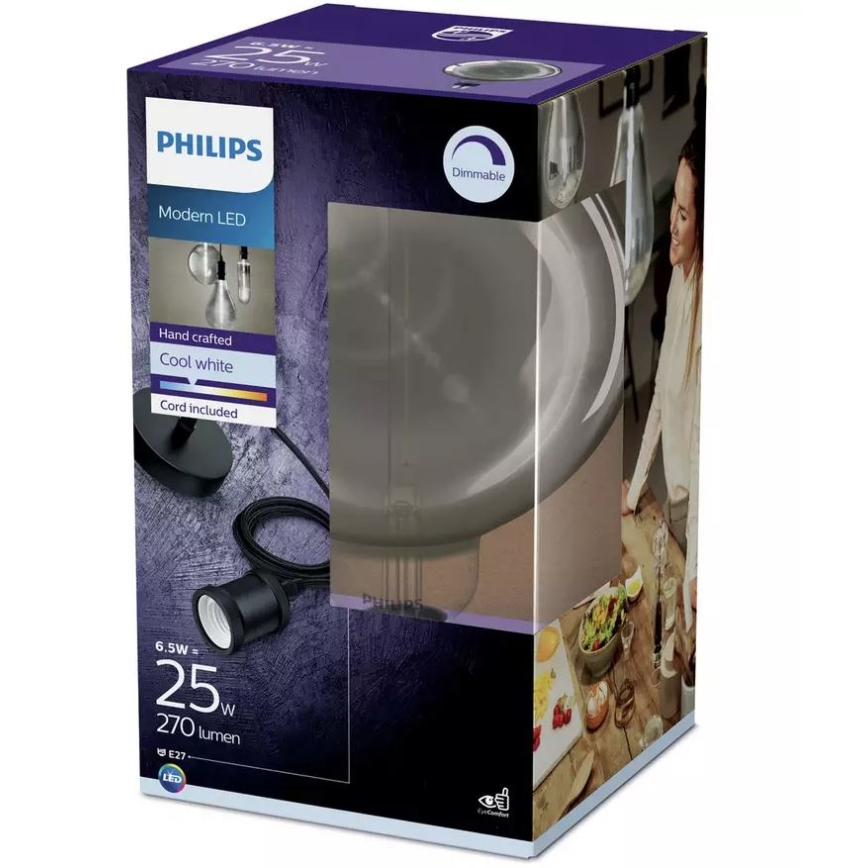 LED Prigušiva sijalica SMOKY VINTAGE Philips E27/6,5W/230V 4000K