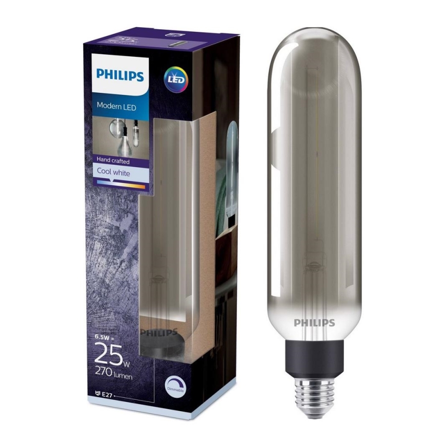LED Prigušiva sijalica SMOKY VINTAGE Philips T65 E27/6,5W/230V 4000K