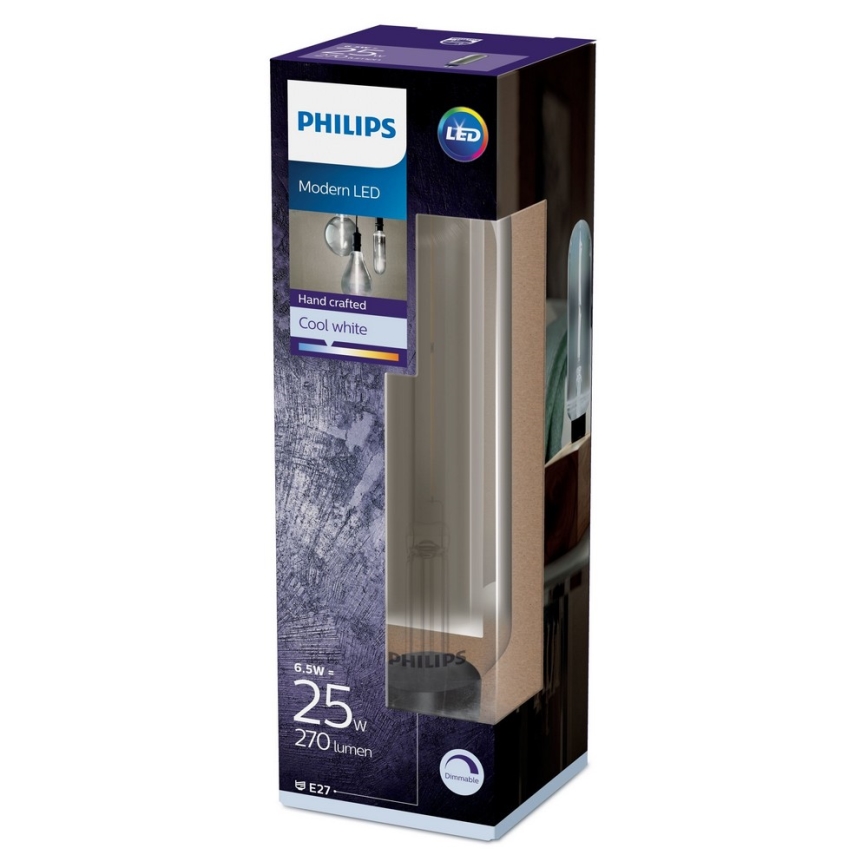 LED Prigušiva sijalica SMOKY VINTAGE Philips T65 E27/6,5W/230V 4000K