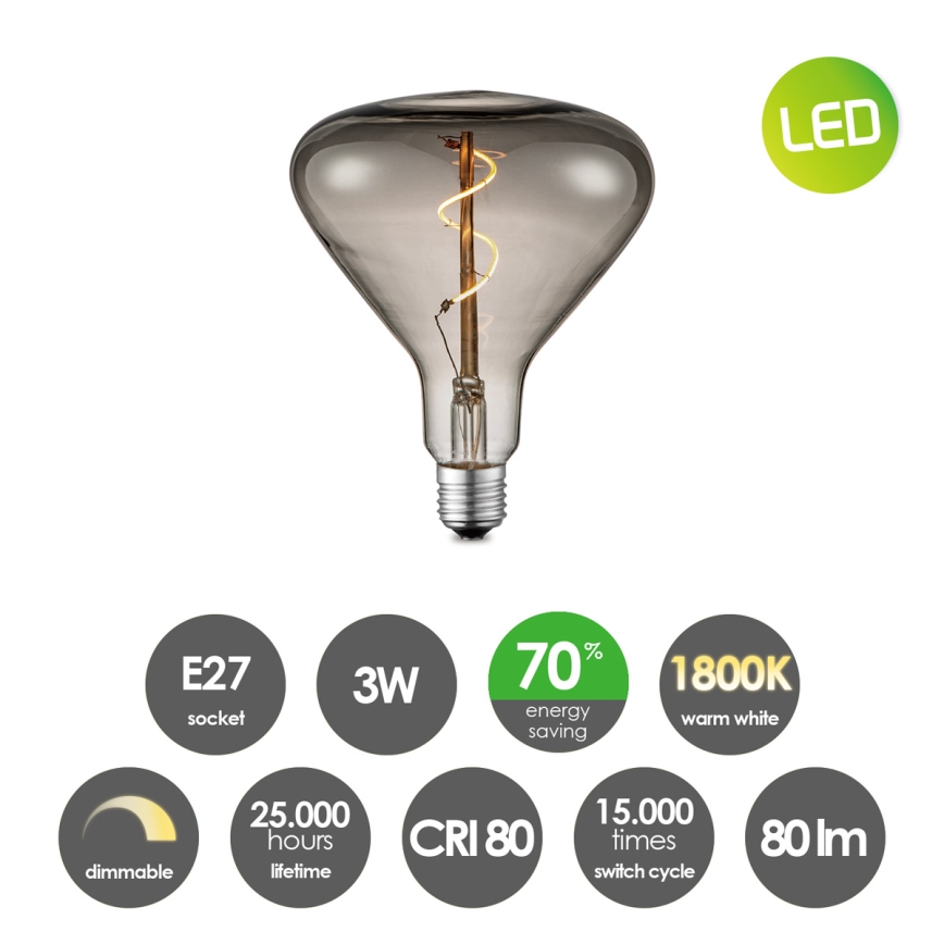 LED Prigušiva sijalica VINTAGE EDISON E27/3W/230V 1800K