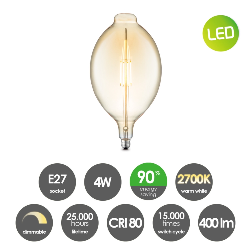 LED Prigušiva sijalica VINTAGE EDISON E27/4W/230V 2700K