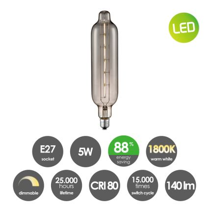 LED Prigušiva sijalica VINTAGE EDISON E27/5W/230V 1800K