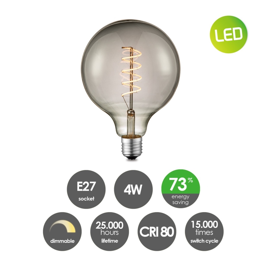 LED Prigušiva sijalica VINTAGE EDISON G125 E27/4W/230V 2200K