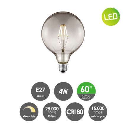 LED Prigušiva sijalica VINTAGE EDISON G125 E27/4W/230V 2700K
