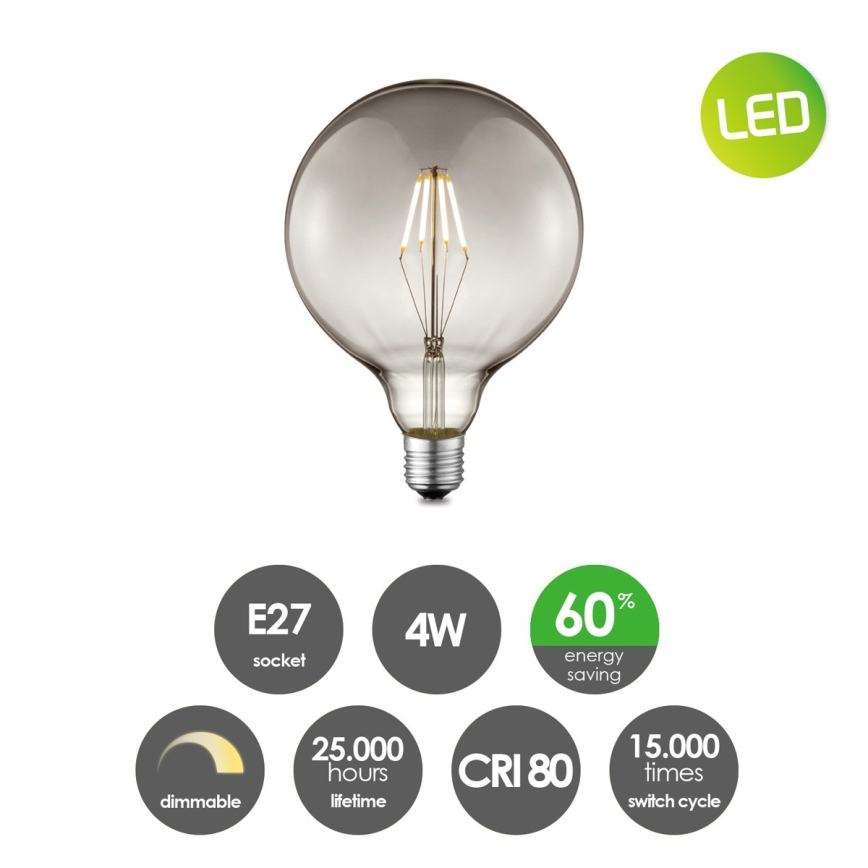 LED Prigušiva sijalica VINTAGE EDISON G125 E27/4W/230V 2700K