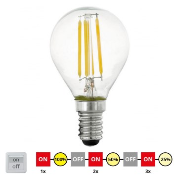LED prigušiva sijalica VINTAGE P45 E14/4W/230V 2700K - STEPDIMMING - Eglo 11754