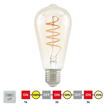 LED Prigušiva sijalica VINTAGE ST64 E27/4W/230V 2200K - STEPDIMMING - Eglo 12522