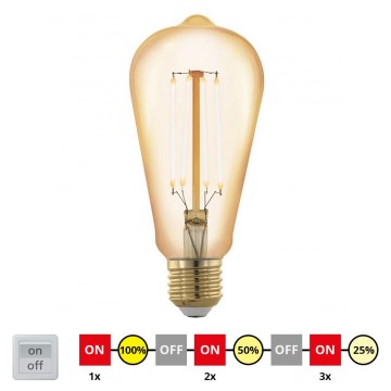 LED Prigušiva sijalica VINTAGE ST64 E27/4W/230V 2200K - STEPDIMMING - Eglo 12863