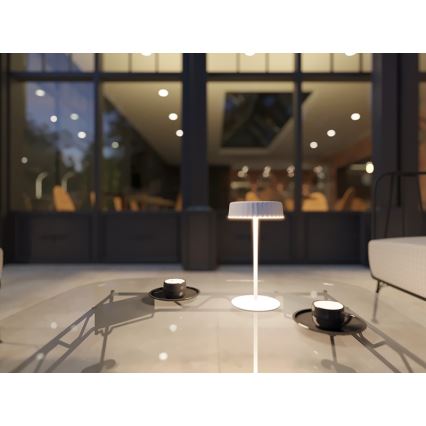 LED Prigušiva solarna punjiva stona lampa VIVIEN LED/3W/5V 2700K 1600 mAh IP54 bela