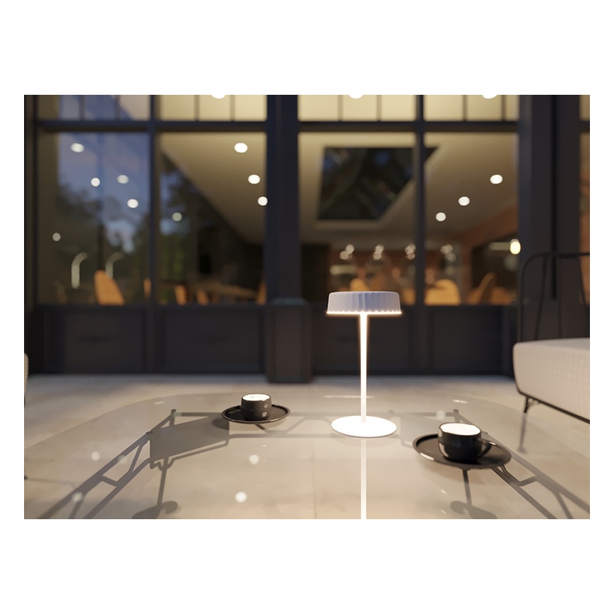 LED Prigušiva solarna punjiva stona lampa VIVIEN LED/3W/5V 2700K 1600 mAh IP54 bela