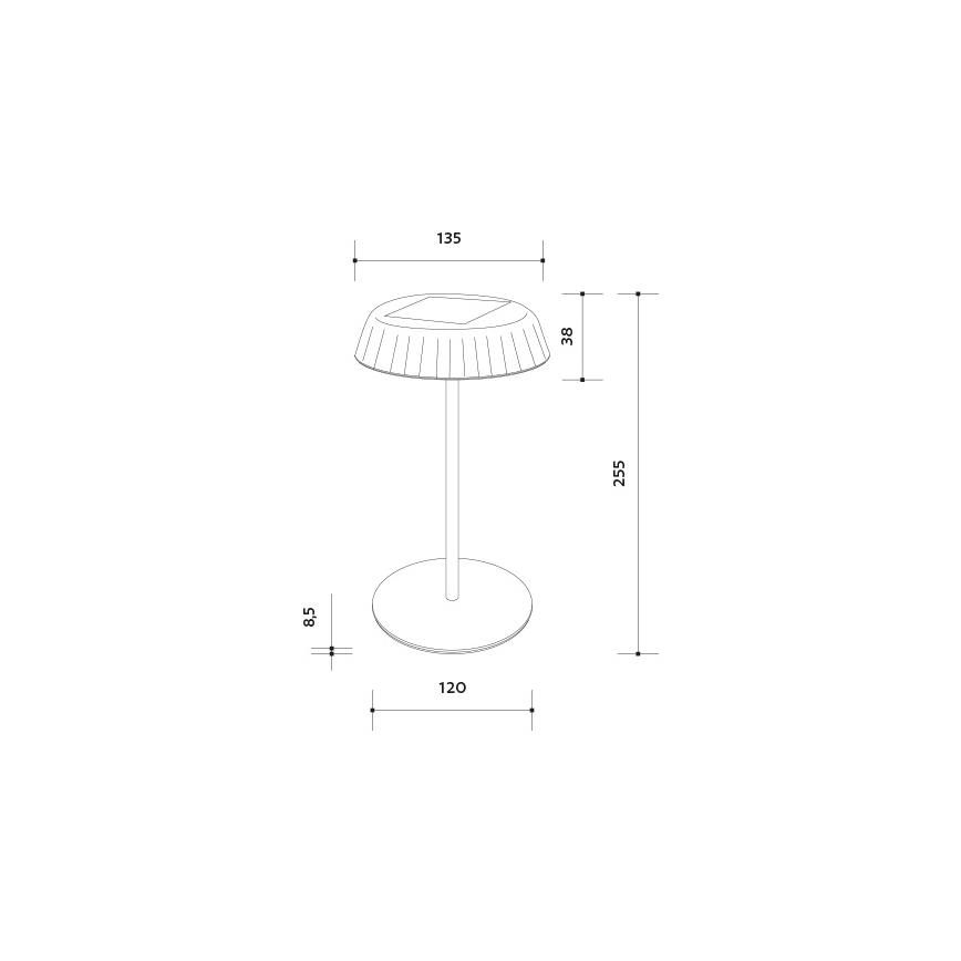 LED Prigušiva solarna punjiva stona lampa VIVIEN LED/3W/5V 2700K 1600 mAh IP54 bela