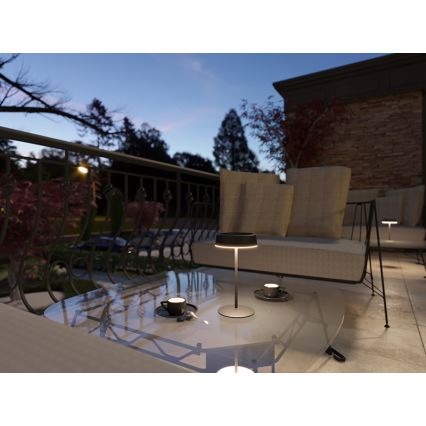 LED Prigušiva solarna punjiva stona lampa VIVIEN LED/3W/5V 2700K 1600 mAh IP54 crno