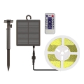 LED Prigušiva solarna traka LED/1,2W/3,7V 3000K IP67 1500 mAh 5m + Daljinski upravljač