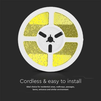 LED Prigušiva solarna traka LED/1,2W/3,7V 3000K IP67 1500 mAh 5m + Daljinski upravljač