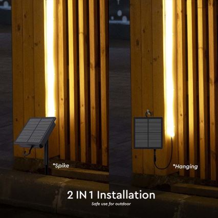 LED Prigušiva solarna traka LED/1,2W/3,7V 3000K IP67 1500 mAh 5m + Daljinski upravljač