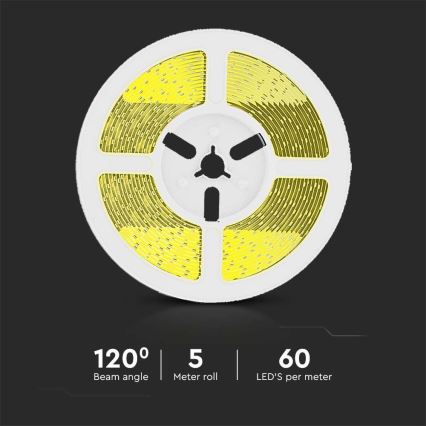 LED Prigušiva solarna traka LED/1,2W/3,7V 4000K IP67 1500 mAh 5m + Daljinski upravljač