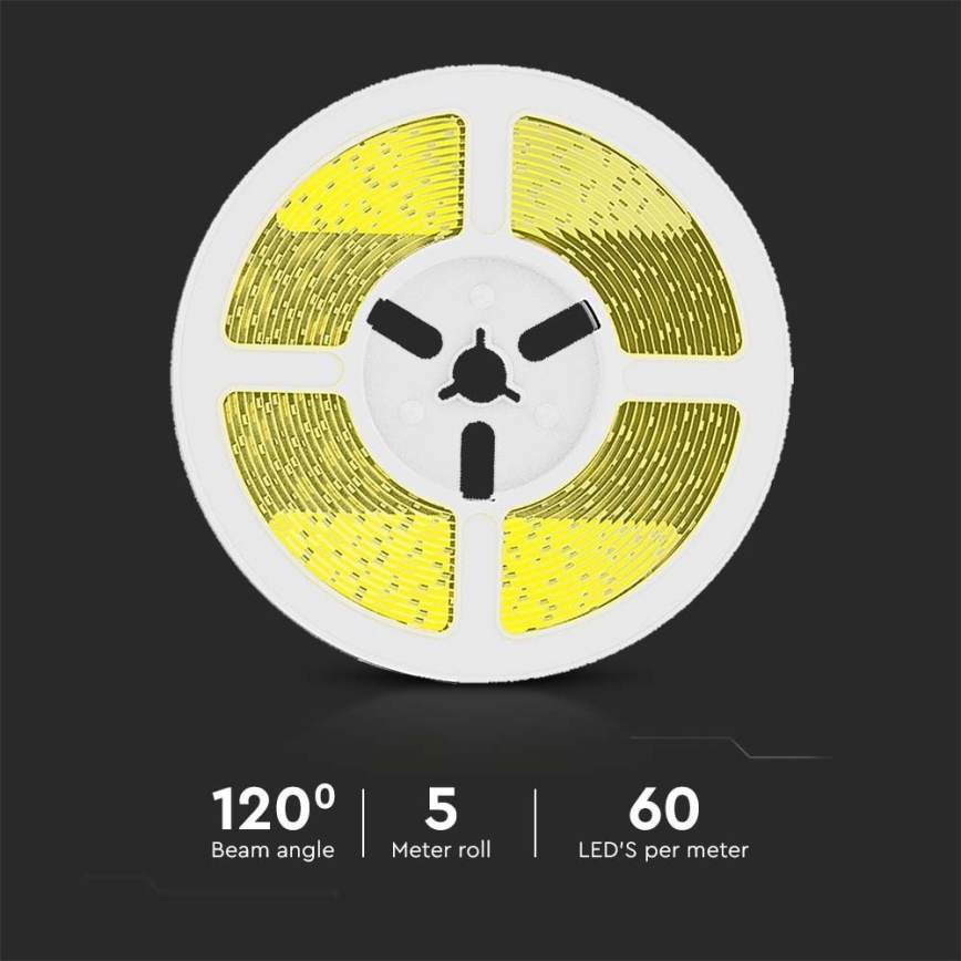LED Prigušiva solarna traka LED/1,2W/3,7V 4000K IP67 1500 mAh 5m + Daljinski upravljač