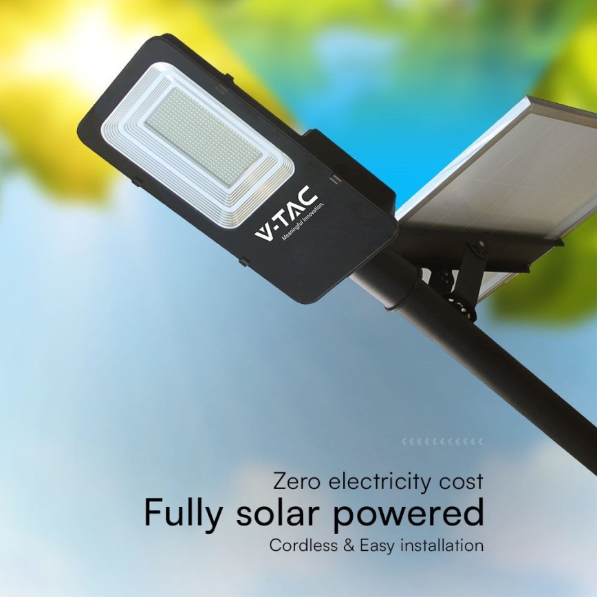 LED Prigušiva hibridna solarna ulična lampa LED/50W/230V 4000K IP65 50000 mAh + Daljinski upravljač