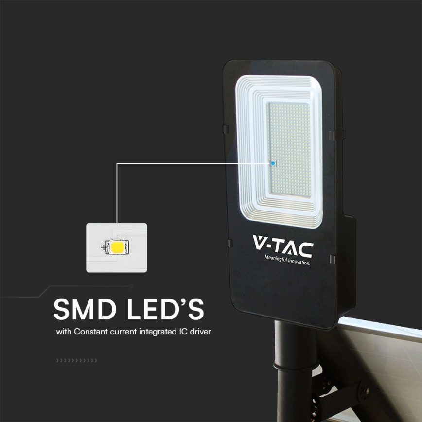 LED Prigušiva hibridna solarna ulična lampa LED/50W/230V 4000K IP65 50000 mAh + Daljinski upravljač