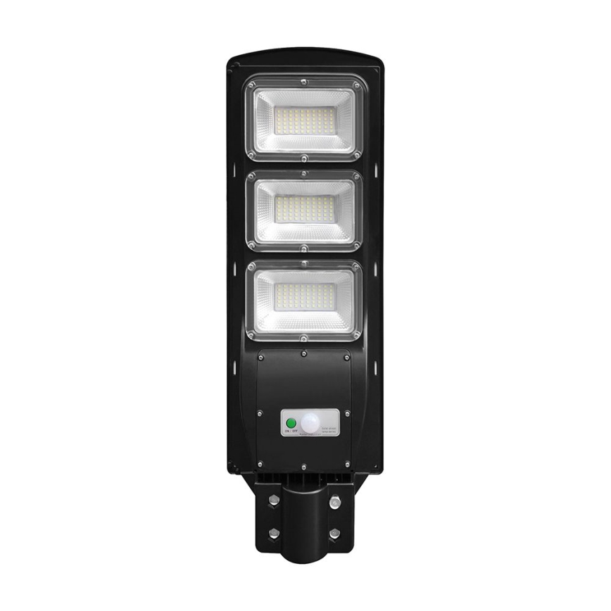 LED prigušiva solarna ulična lampa sa senzorom pokreta i sumraka LED/12W/3,2V 6000K IP65 10000 mAh crna + daljinski upravljač