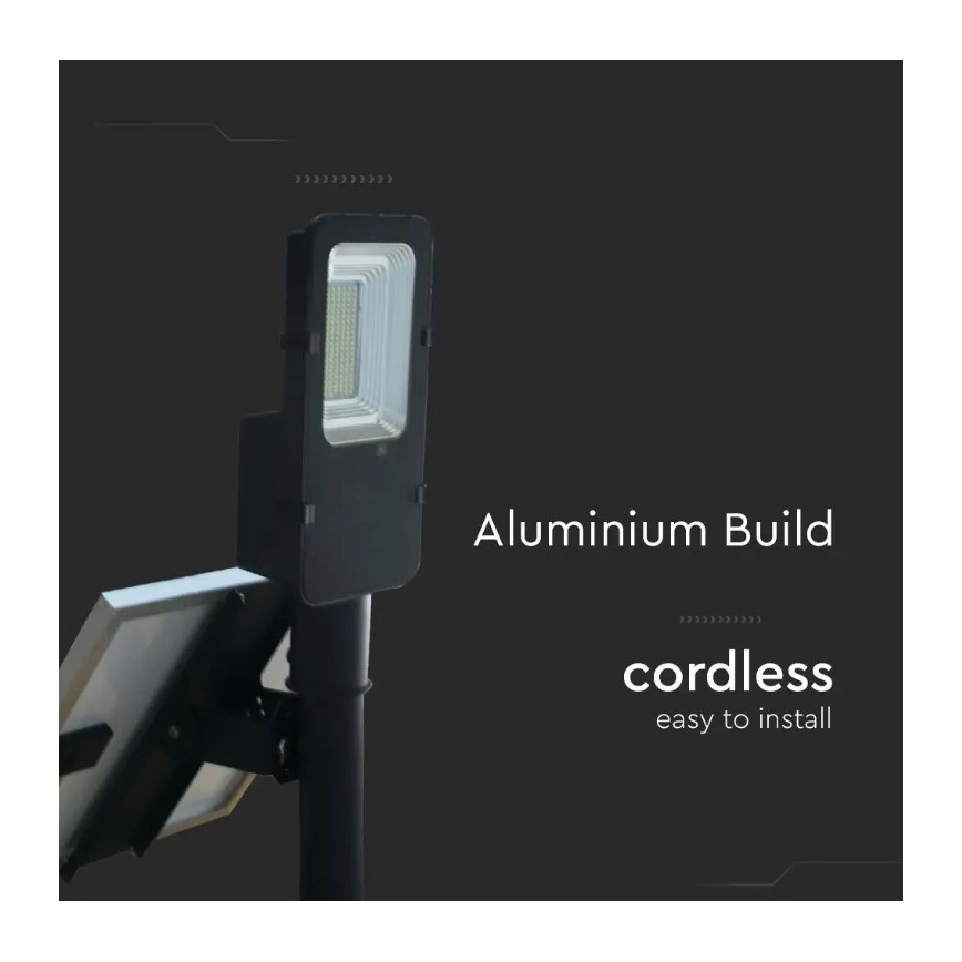 LED Prigušiva solarna ulična lampa LED/50W/6,4V 4000K IP65 50000 mAh + Daljinski upravljač