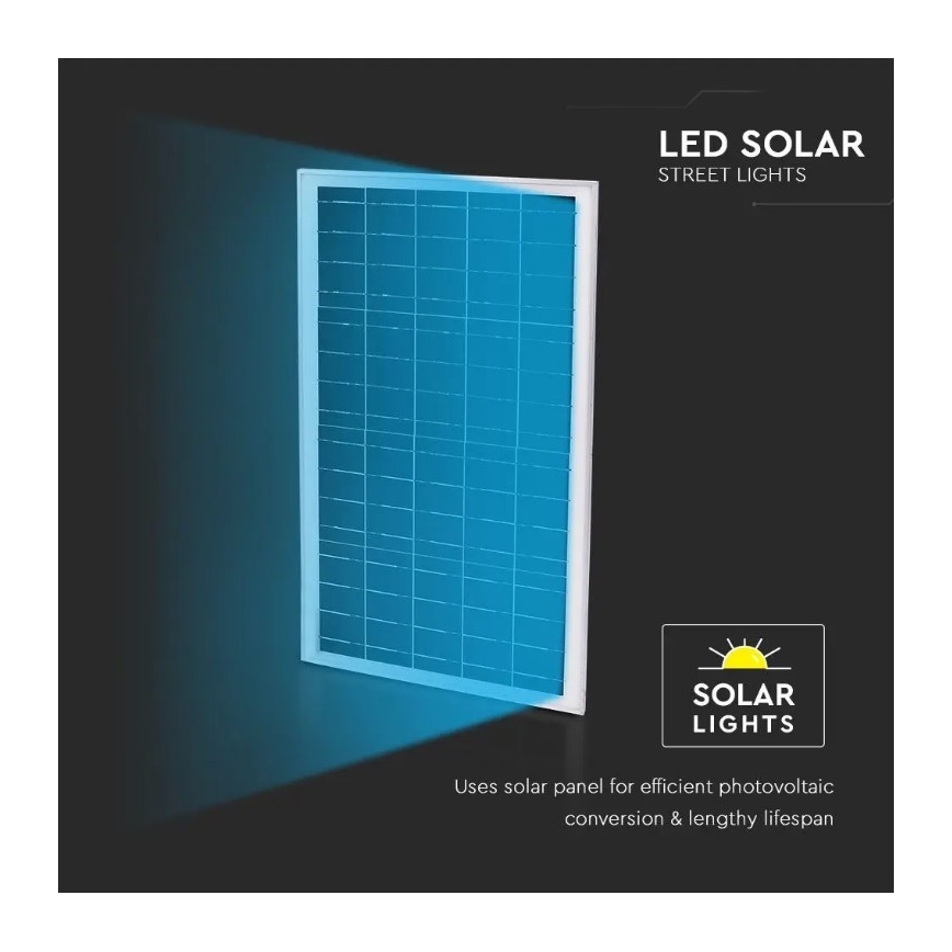 LED Prigušiva solarna ulična lampa LED/50W/6,4V 6000K IP65 + Daljinski upravljač