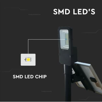 LED Prigušiva solarna ulična lampa LED/50W/6,4V 6000K IP65 + Daljinski upravljač