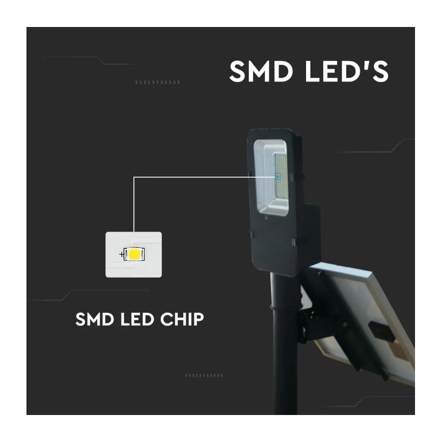 LED Prigušiva solarna ulična lampa LED/50W/6,4V 6000K IP65 + Daljinski upravljač