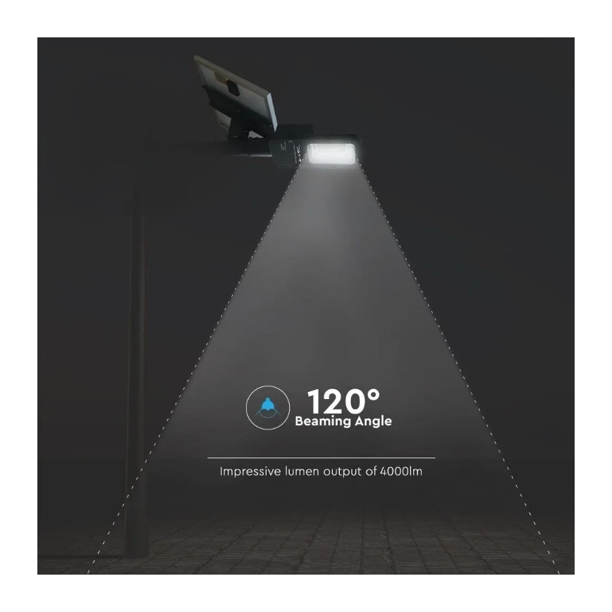 LED Prigušiva solarna ulična lampa LED/50W/6,4V 6000K IP65 + Daljinski upravljač