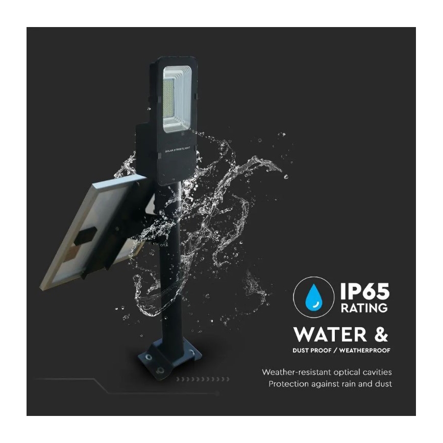 LED Prigušiva solarna ulična lampa LED/50W/6,4V 6000K IP65 + Daljinski upravljač