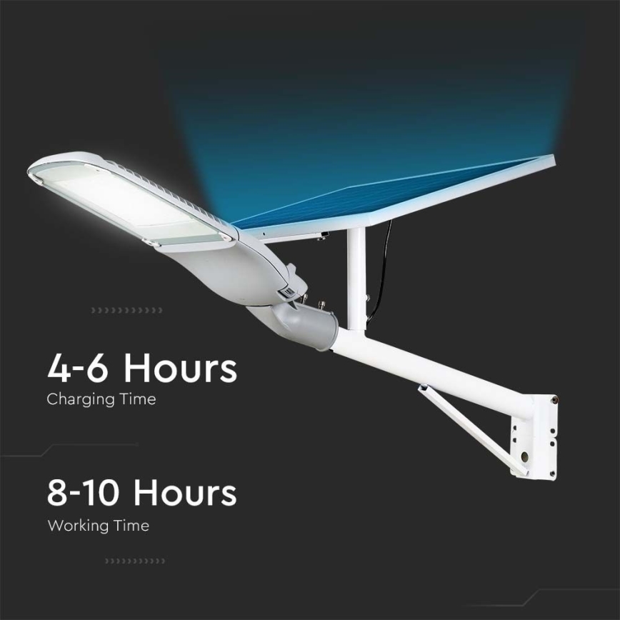 LED Prigušiva solarna ulična lampa SAMSUNG CHIP LED/50W/6,4V 6000K IP65 30000 mAh + Daljinski upravljač