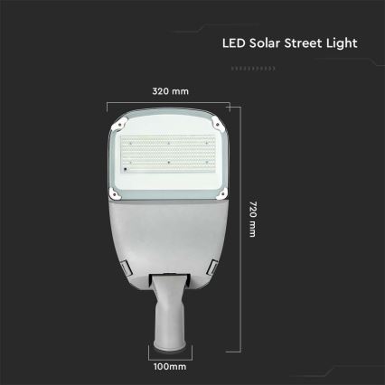 LED Prigušiva solarna ulična lampa SAMSUNG CHIP LED/50W/6,4V 6000K IP65 30000 mAh + Daljinski upravljač