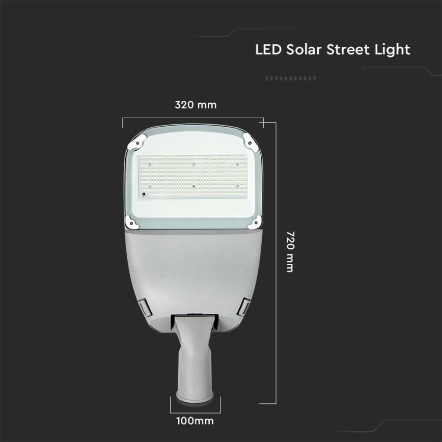 LED Prigušiva solarna ulična lampa SAMSUNG CHIP LED/50W/6,4V 6000K IP65 30000 mAh + Daljinski upravljač