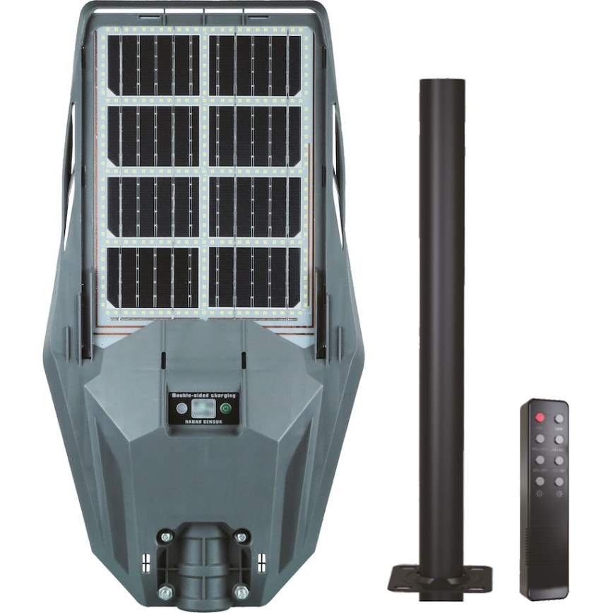 LED Prigušiva solarna ulična lampa sa senzorom KERS LED/300W/3,2V 6500K 8000 mAh IP65 sivo + Daljinski upravljač