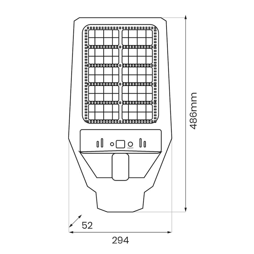 LED Prigušiva solarna ulična lampa sa senzorom KERS LED/300W/3,2V 6500K 8000 mAh IP65 sivo + Daljinski upravljač