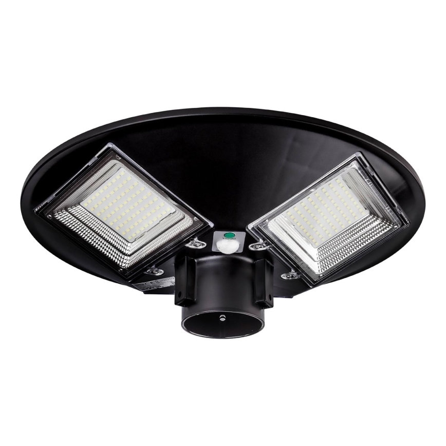 LED Prigušiva solarna ulična lampa sa senzorom LED/15W/6V 11000 mAh 6500K IP65 crno + Daljinski upravljač