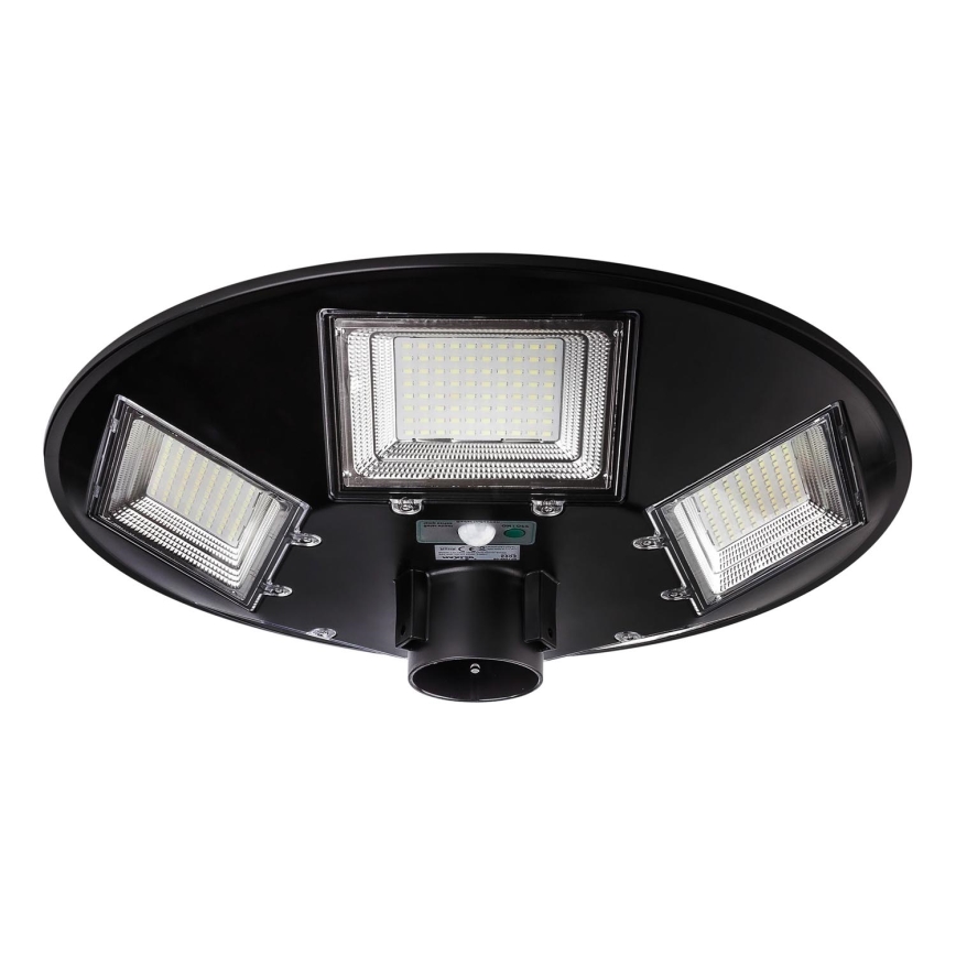 LED Prigušiva solarna ulična lampa sa senzorom LED/22W/6V 18000 mAh 6500K IP65 crno + Daljinski upravljač